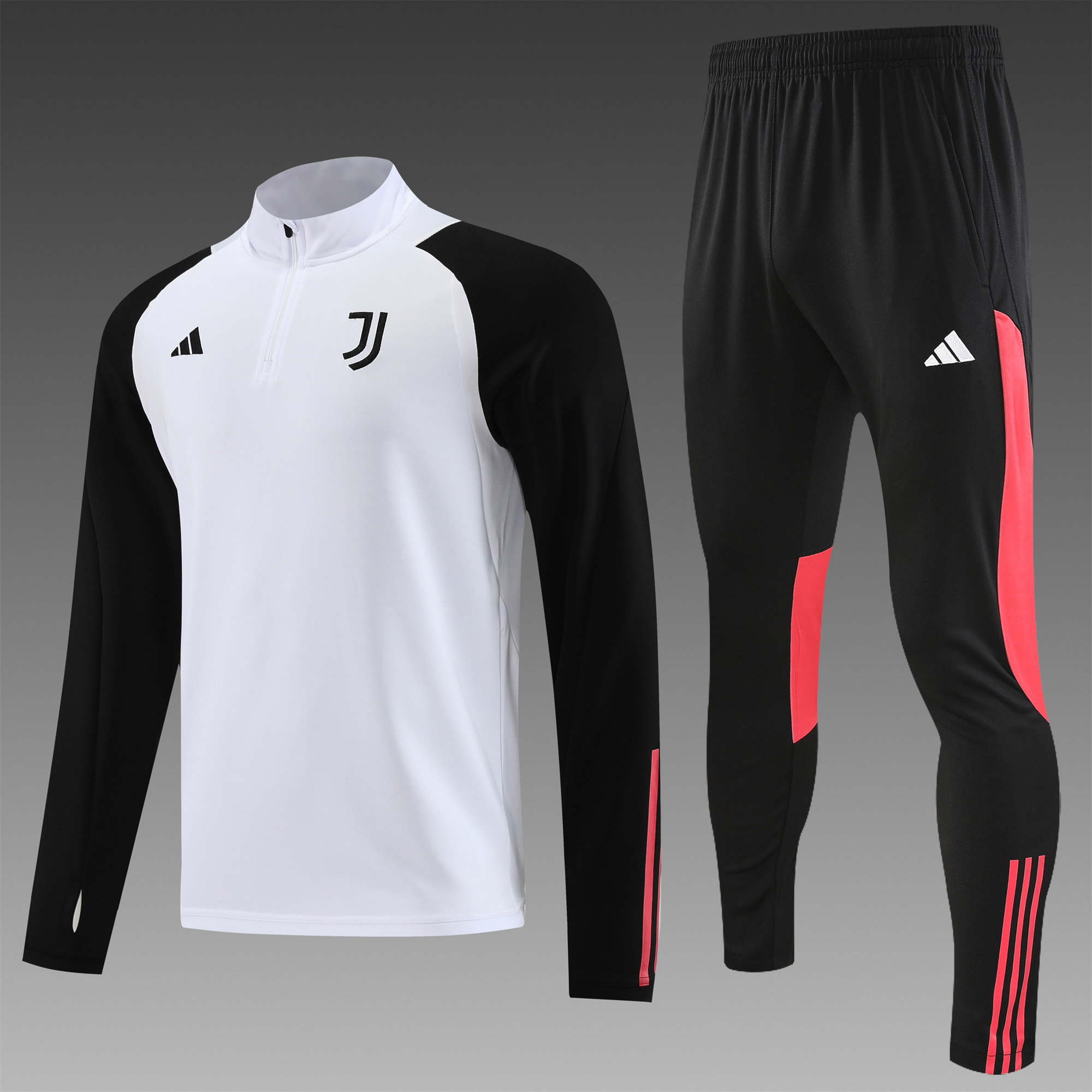 Juventus 23-24 Long Sleeve Training Set White Red